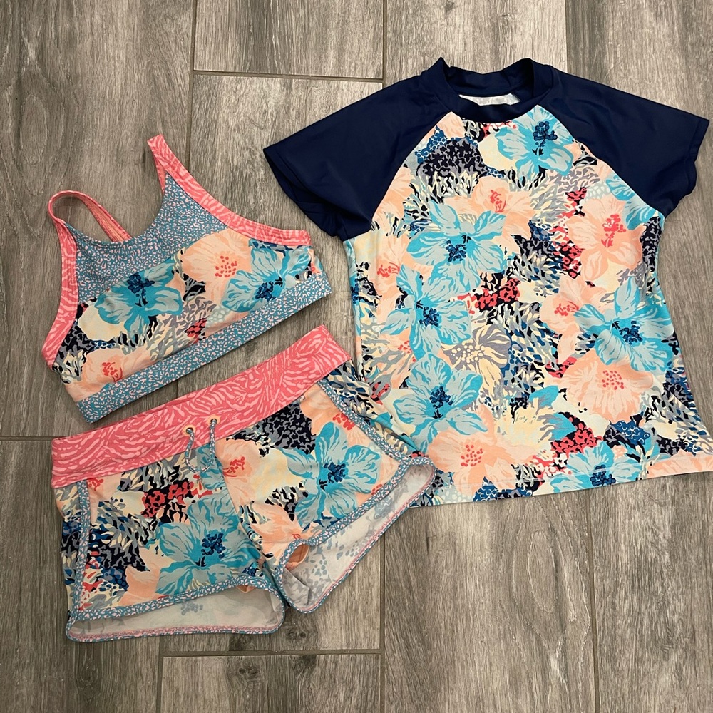 Athleta girl 3 piece swim set